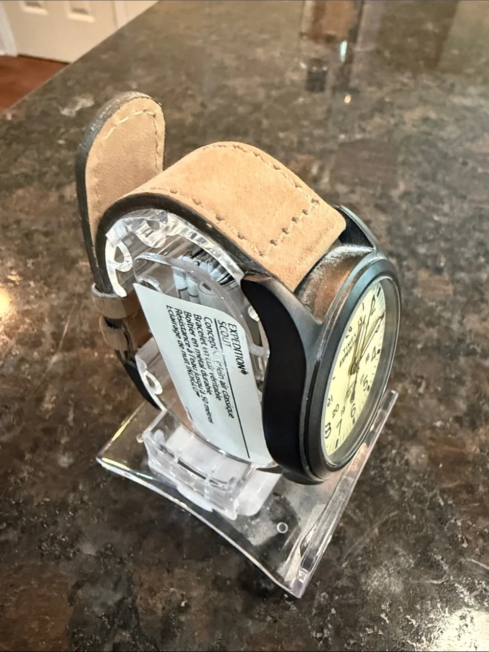 Timex Expedition Scout Cream Dial Brown Leather Strap Watch